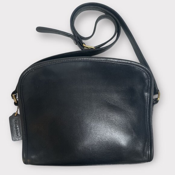 VTG Coach Metropolis Zip Bag 9087 Navy Leather Brass Crossbody Y2K Costa Rica - Picture 4 of 9